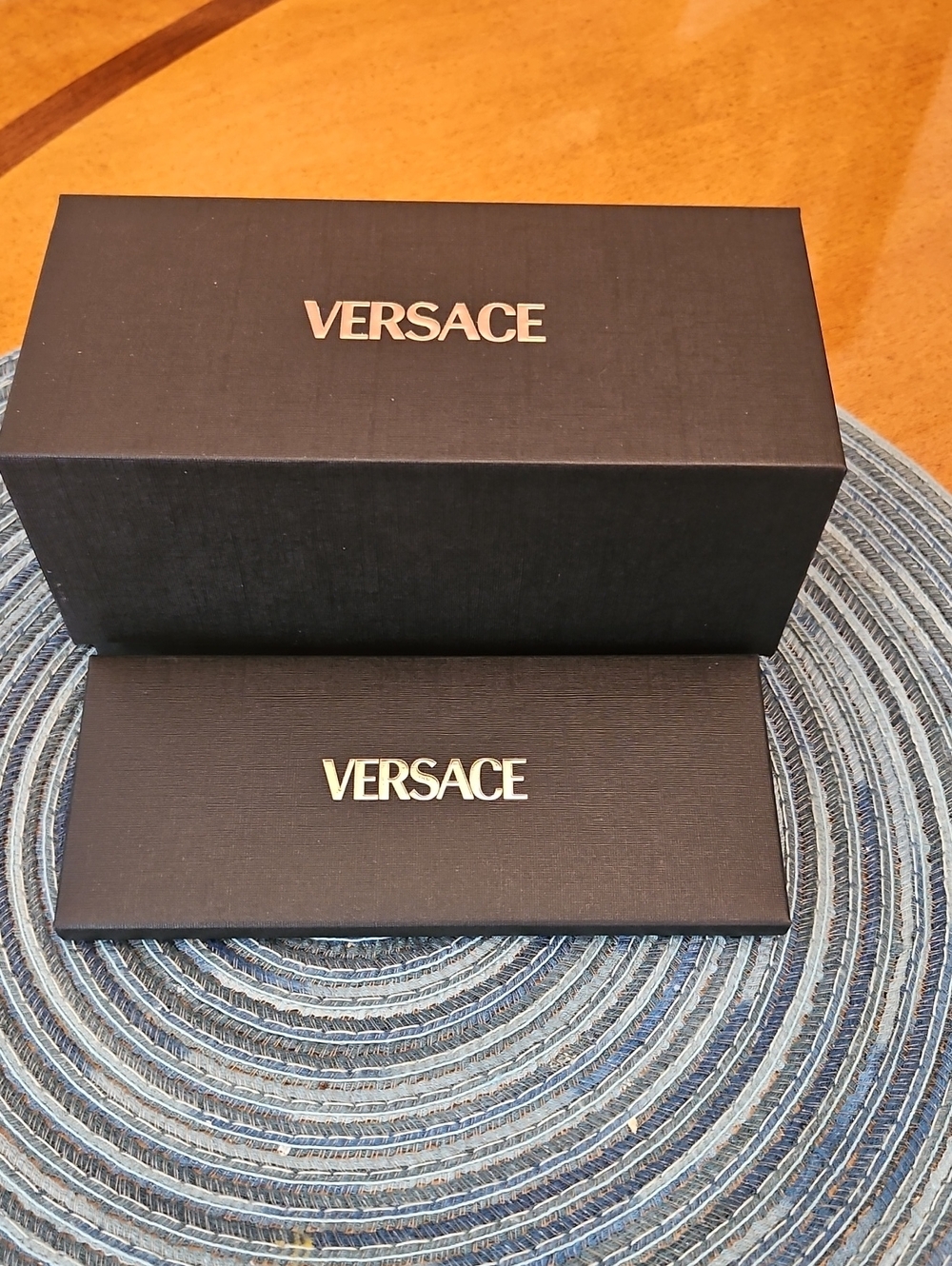 Versace Black and Gold Sunglasses Case Set